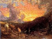 Palmer, Samuel Ploughing at Sunset oil on canvas